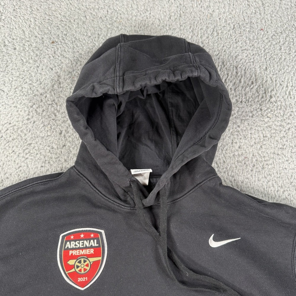 Arsenal Hoodie Mens Medium Black Soccer Pullover Nike 2021 Football Sweatshirt‎ - Picture 6 of 15